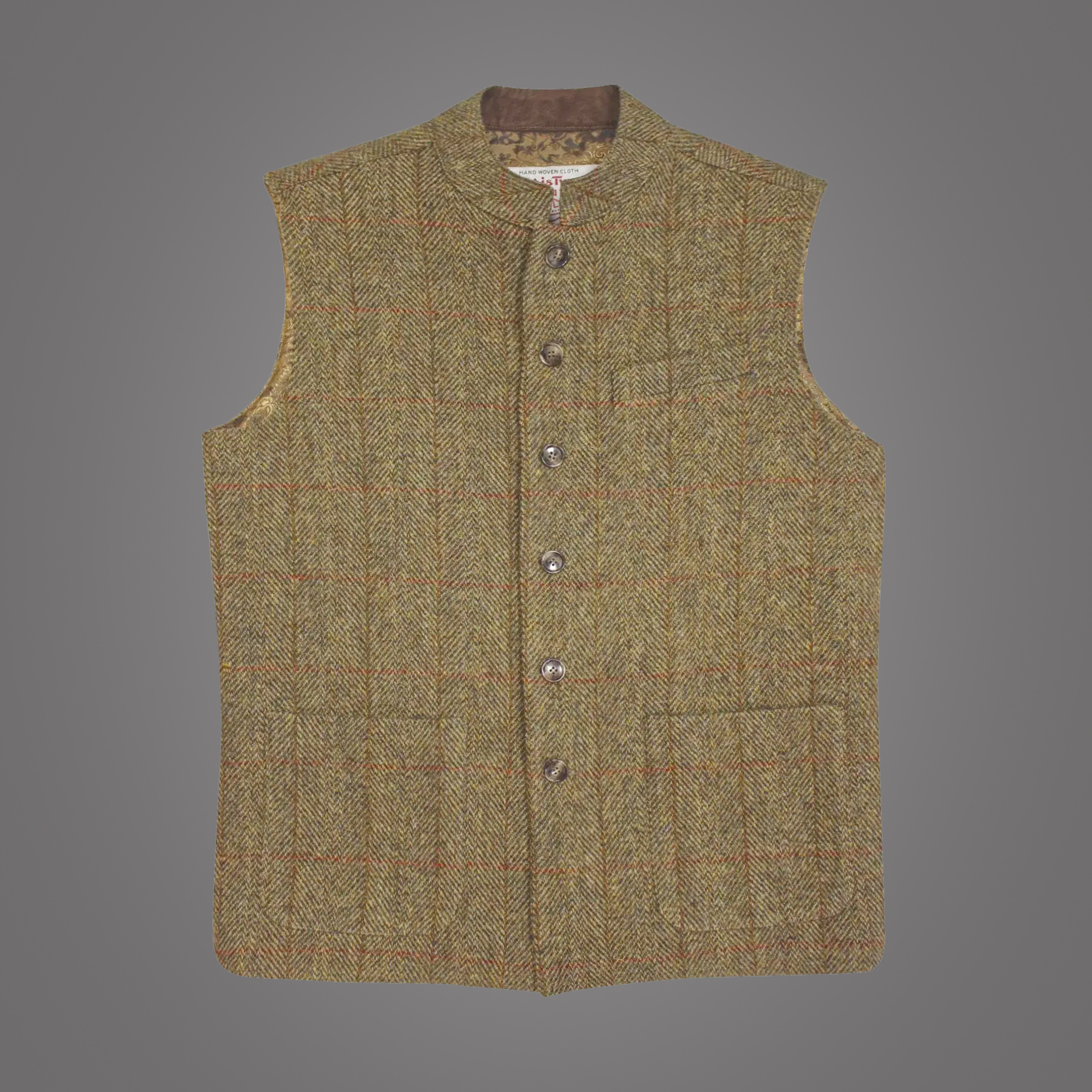 WILLIAM NEHRU HARRIS TWEED® GILET – MUSTARD – Scottish House