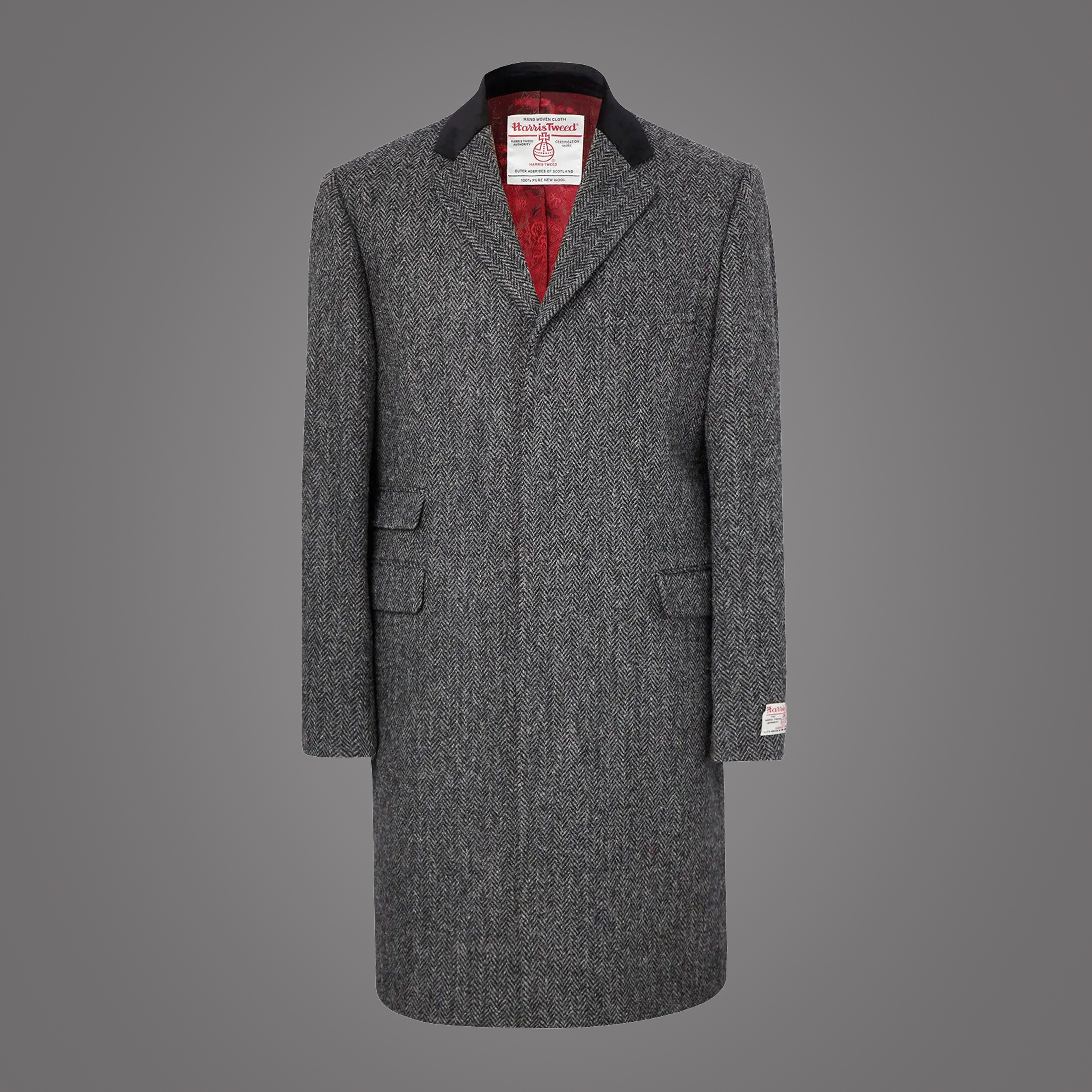 CHELSEA HARRIS TWEED® COAT – CHARCOAL – Scottish House